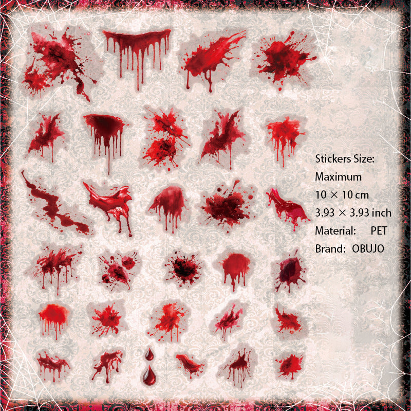 30 Pcs Dark Gothic PET Stickers YSJL