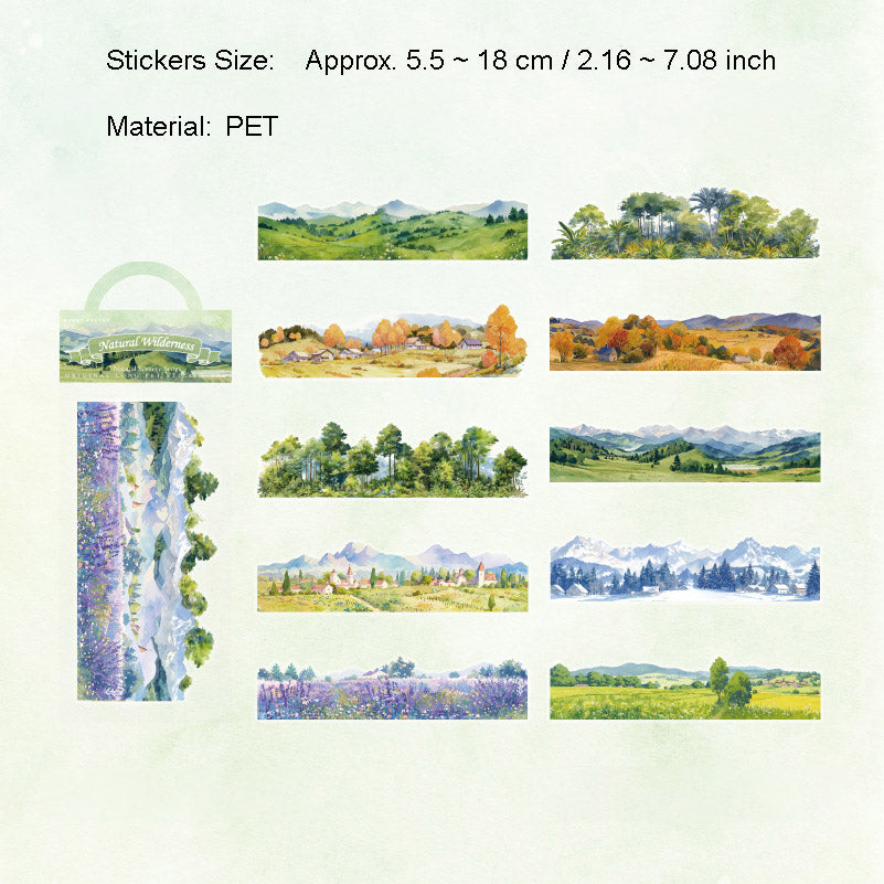 10 Pcs Travel Landscape PET Stickers ZWZRCS
