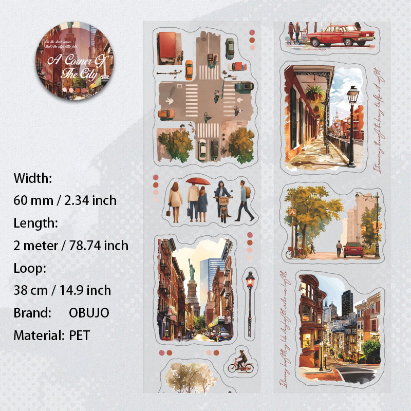 1 Roll City Corner PET Stickers Tape DSYJ