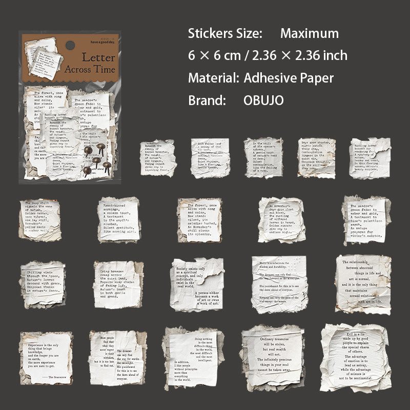 20 Pcs Vintage Junk Journal Stickers CYSKDX