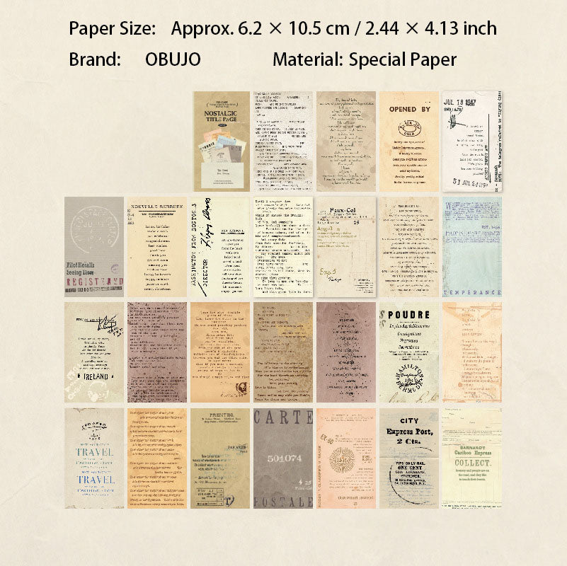 50 Pcs Vintage Dictionery Journal Paper YWTSG