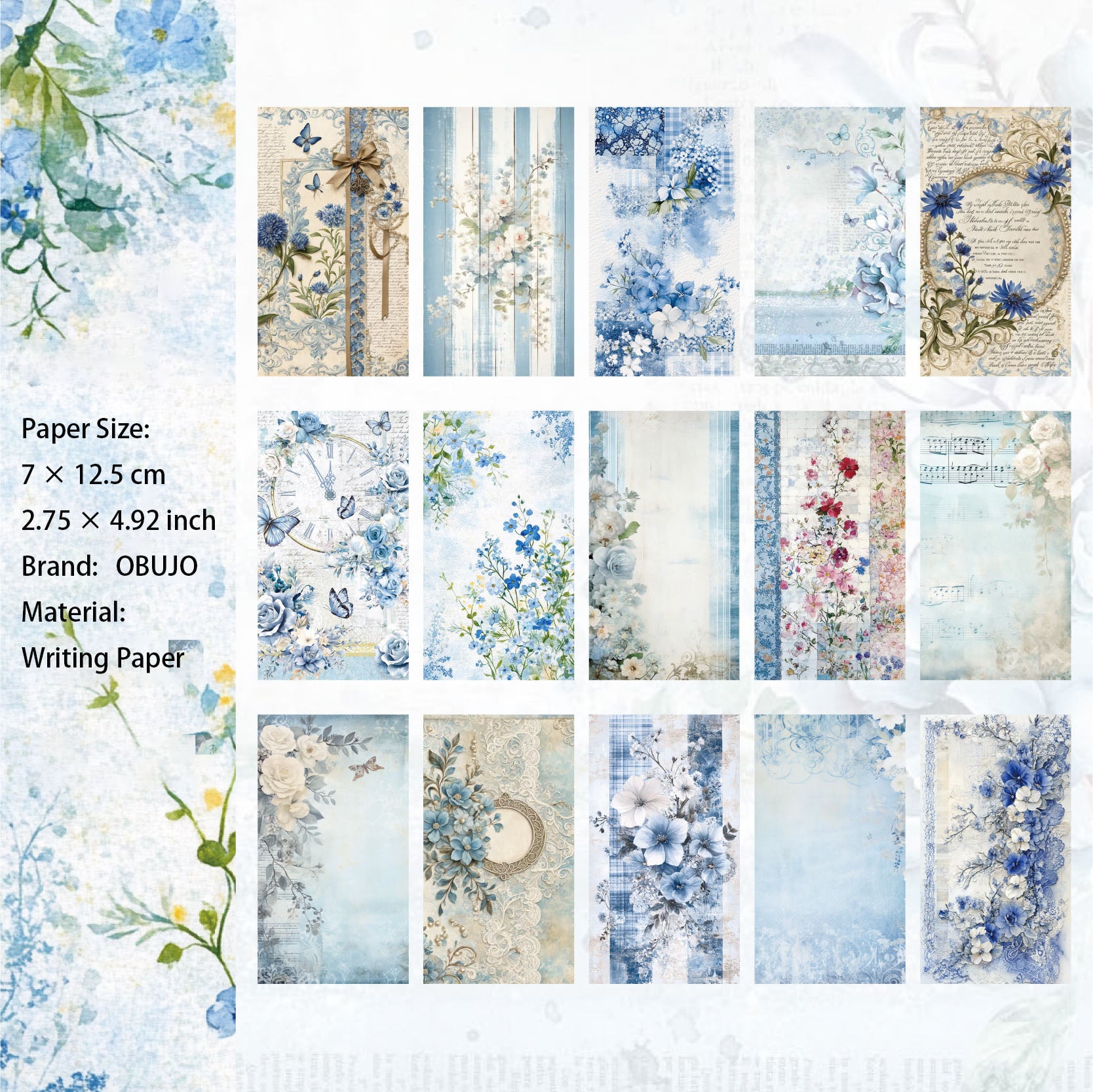 20 Pcs Floral Journal Notepad Paper ZHXS