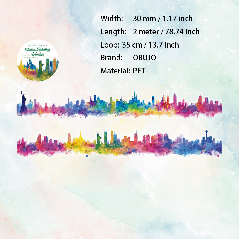 1 Roll Watercolor Art PET Tape CMHY