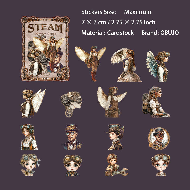 15 Pcs Vintage Punk Cardstock Stickers ZQHXL