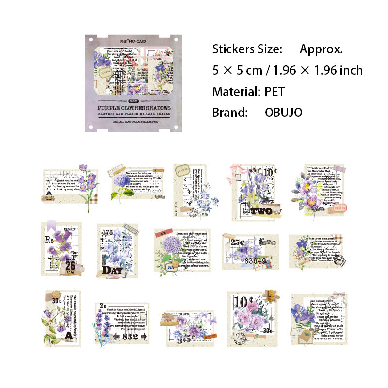 30 Pcs Flower Quote PET Stickers HYZWSZ