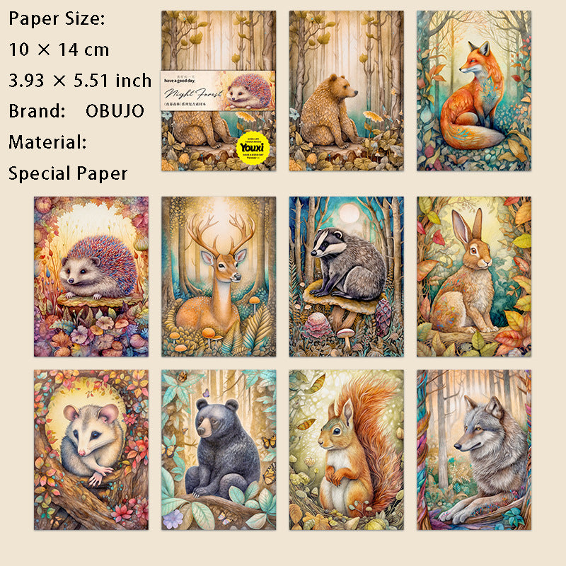 30 Pcs Woodland Animal Journal Paper YMSL