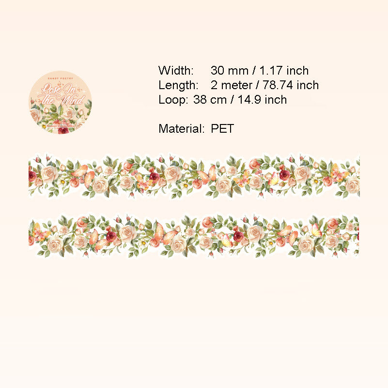 1 Roll Flower Vine PET Stickers HKMJ