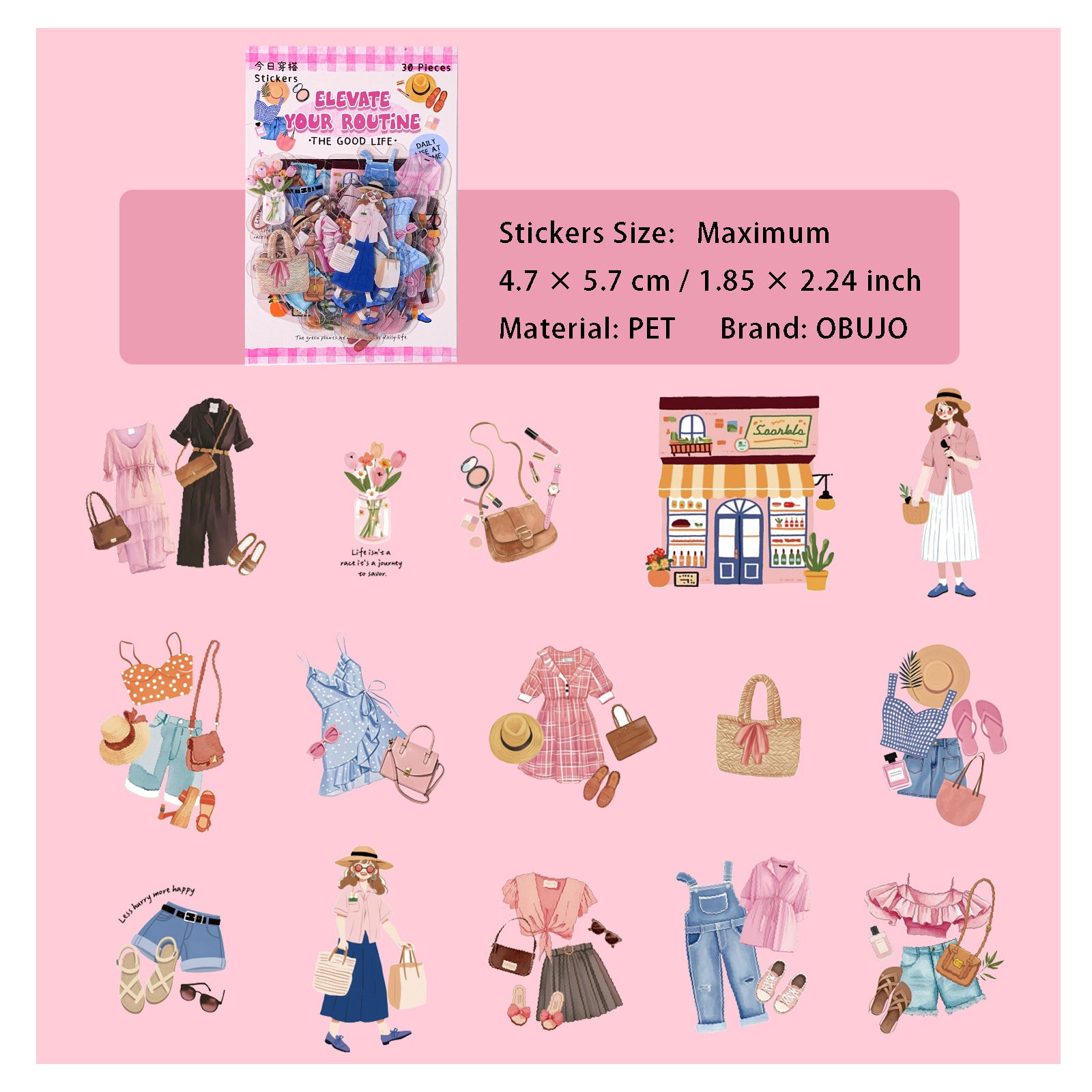 30 Pcs Dialy Life PET Stickers DLRC