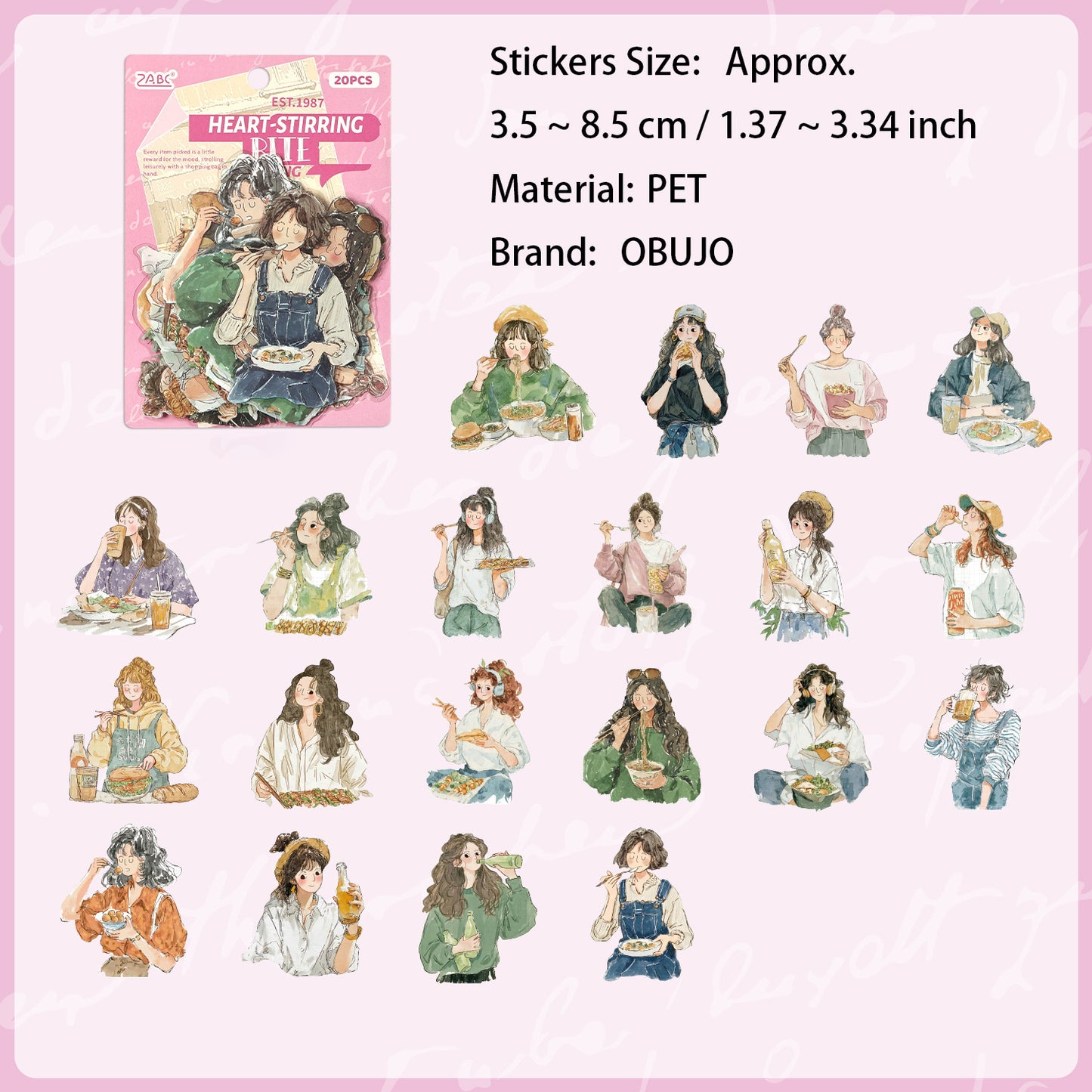 20 Pcs Cozy Girl Life PET Stickers SSSH