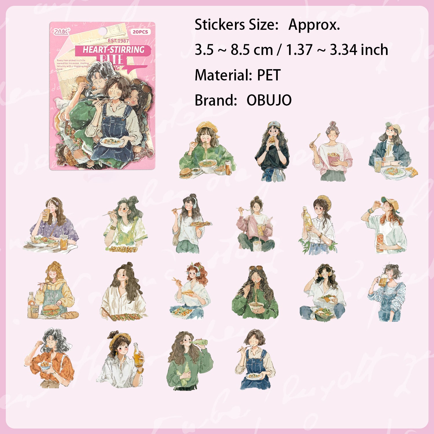 20 Pcs Cozy Girl Life PET Stickers SSSH