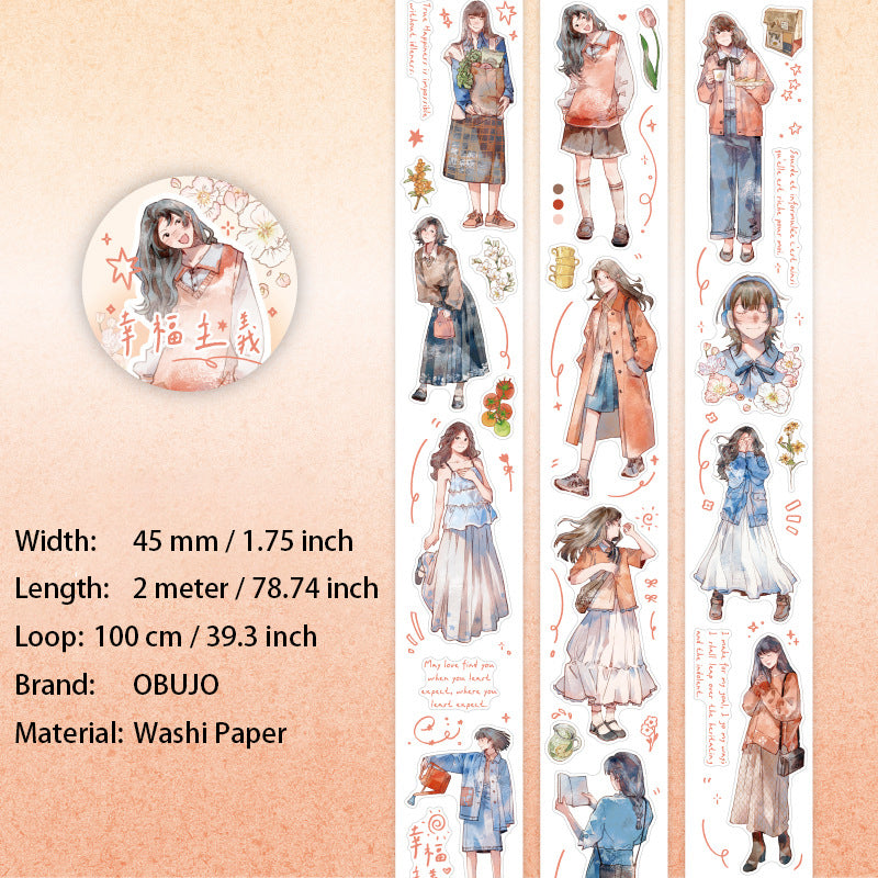1 Roll Girl Daily Washi Tape SHZQ