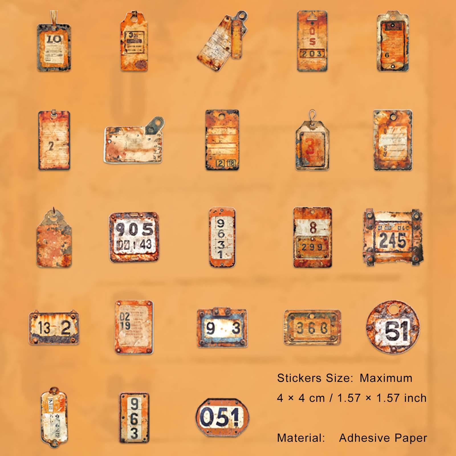 46 Pcs Vintage Lable Stickers JJSMM