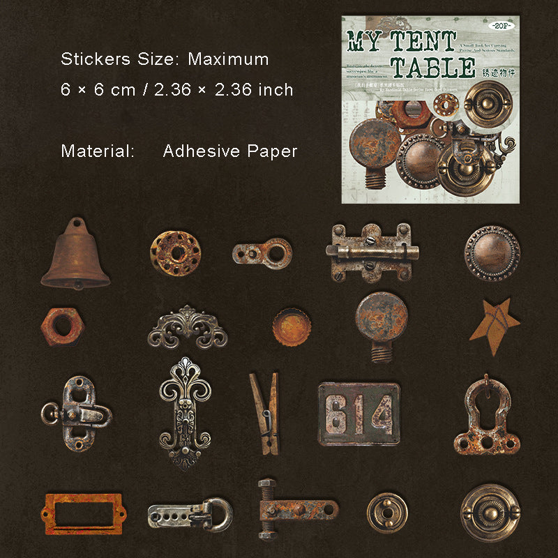 20 Pcs Retro Object Stickers WDSZZ