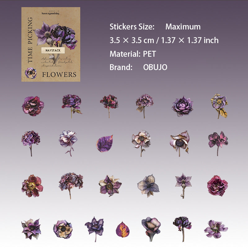 25 Pcs Vintage Flower Stickers SGSHJ