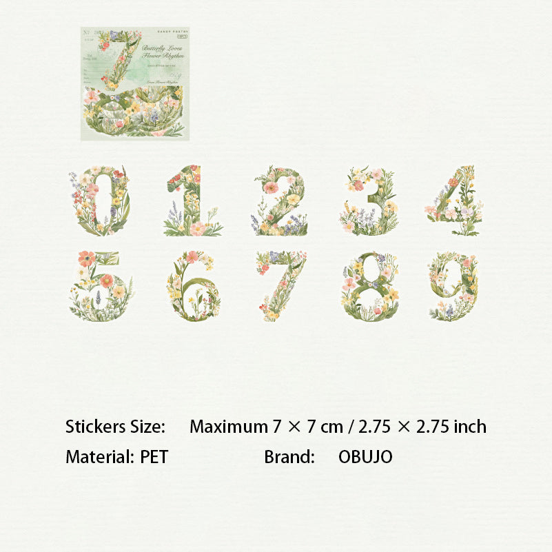 10 Pcs Floral World PET Stickers HHSJ