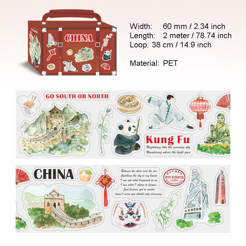1 Roll Travel Theme Sticker Tape MYSJ