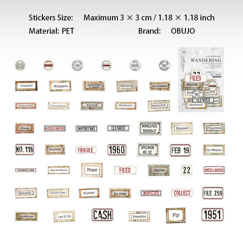 50 Pcs Flower Butterfly PET Stickers MDJM