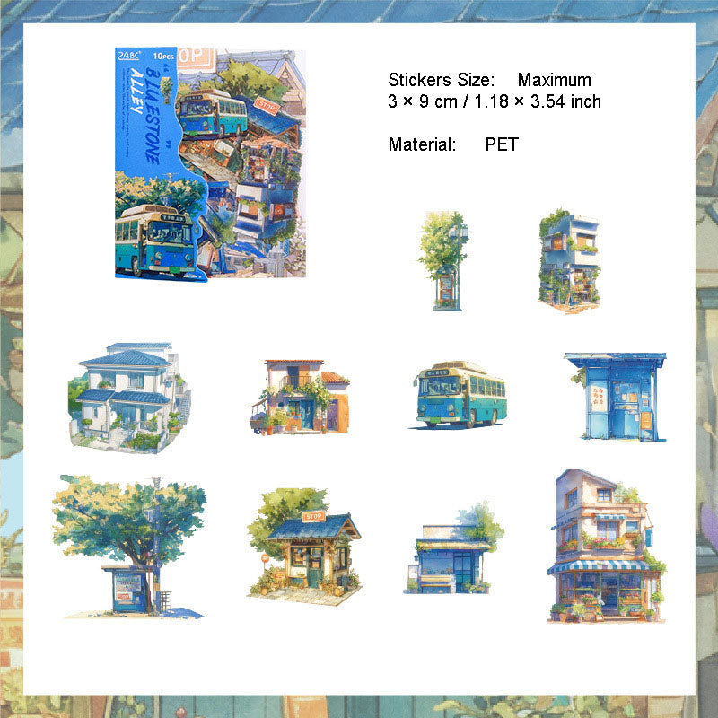 10 Pcs Natural Landscape PET Stickers ZRHJ