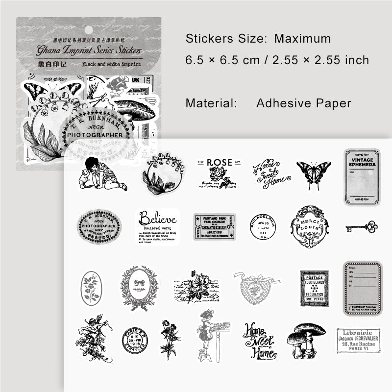 25 Pc Vintage Journal Stickers JNYJ