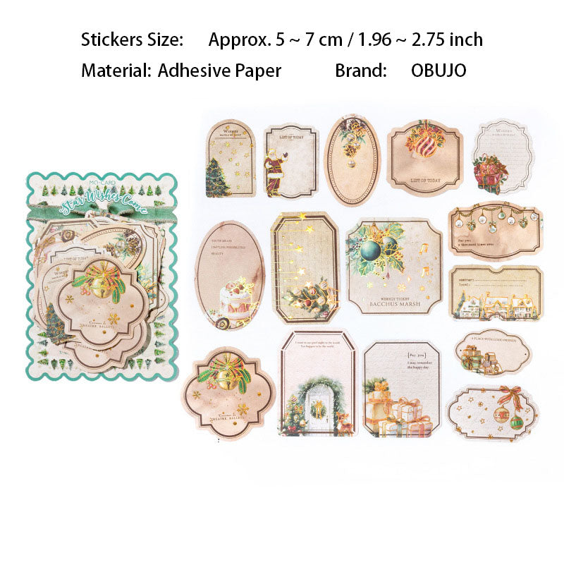 30 Pcs Gold Foil Christmas Themed Stickers SDGB