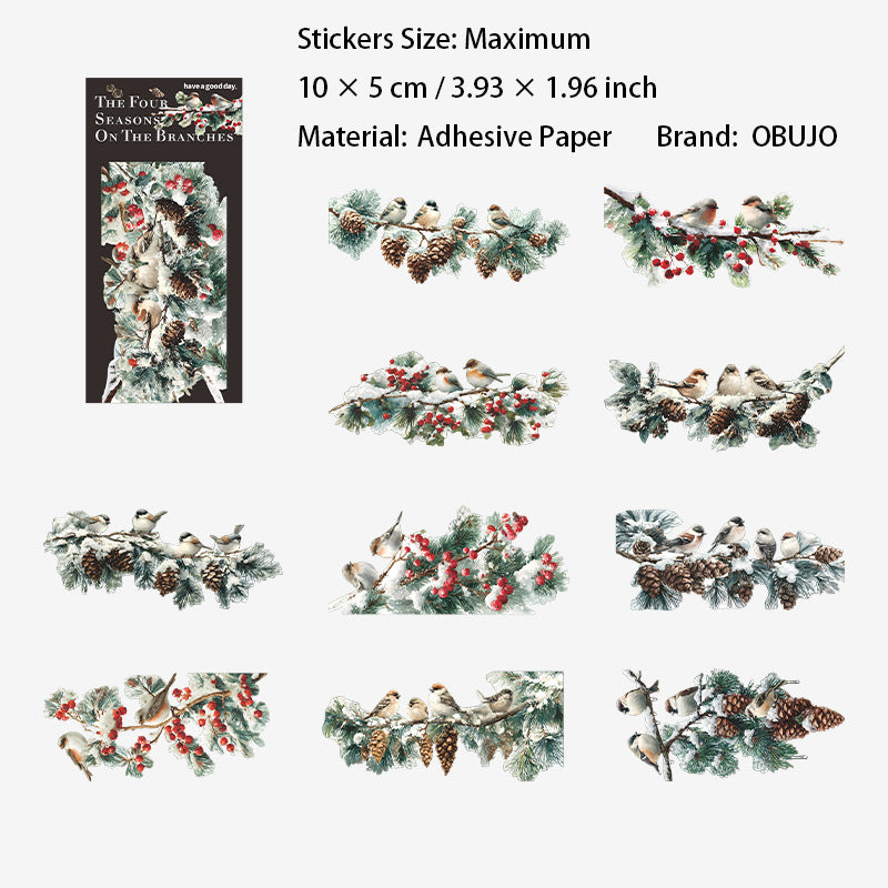 20 Pcs Seasonal Branches Stickers ZYSJ