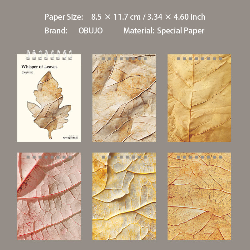 50 Sheets Leaf Veins Journal Paper BYZY