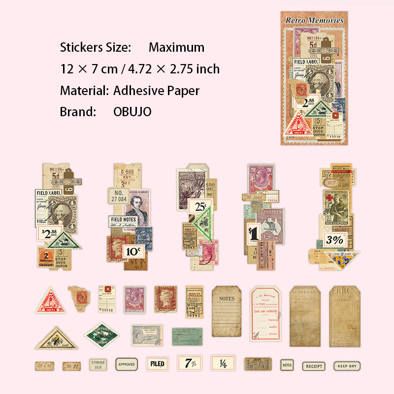 30 Pcs Vintage Junk Journal Stickers FGJY
