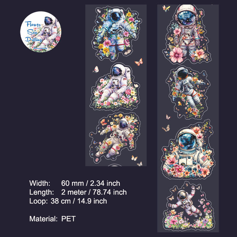1 Roll Sea of Flowers PET Stickers Tape HHYL