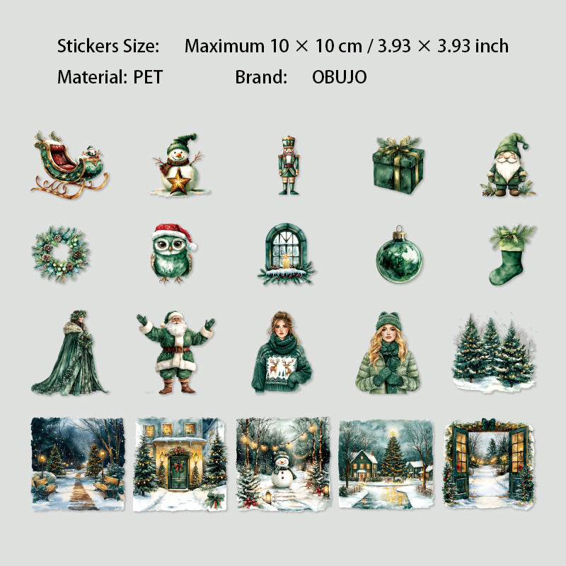 40 Pcs Christmas Themed PET Stickers SHKL