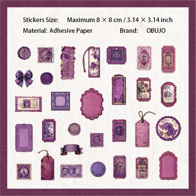 30 Pcs Vintage Journal Stickers ZYXJ