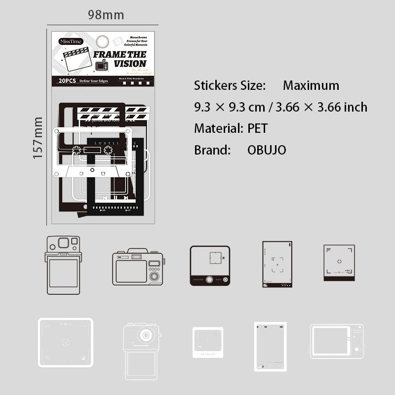 20 Pcs Movie Flim PET Stickers KGSJ