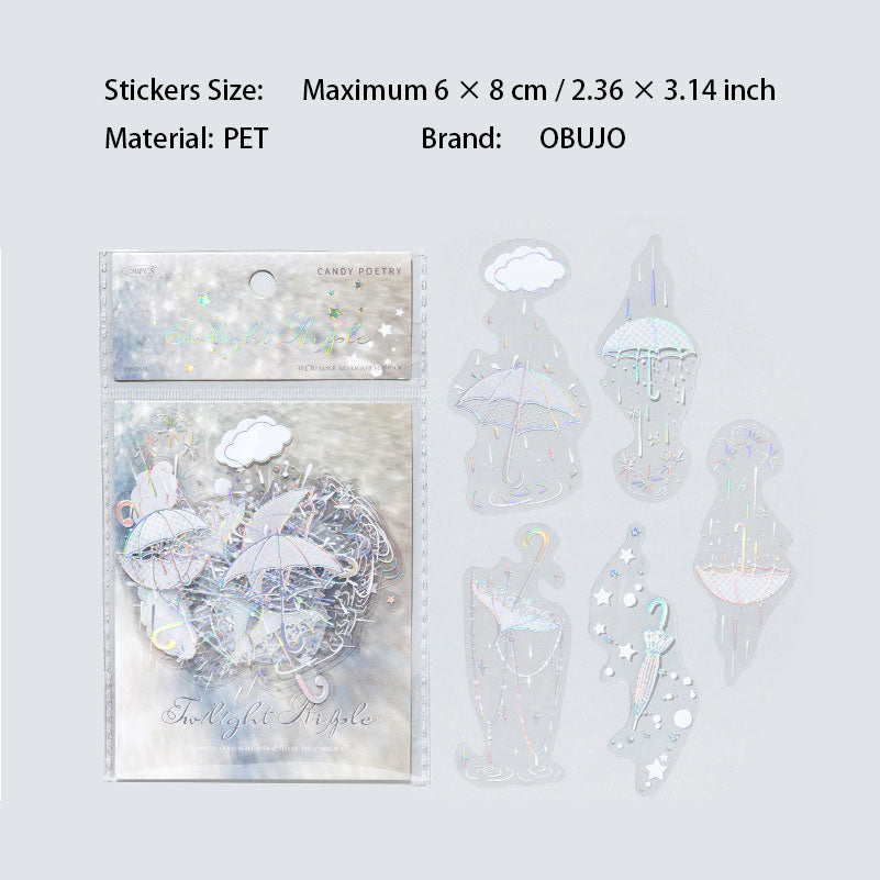 20 Pcs Umbrella Themed Stickers YJLX