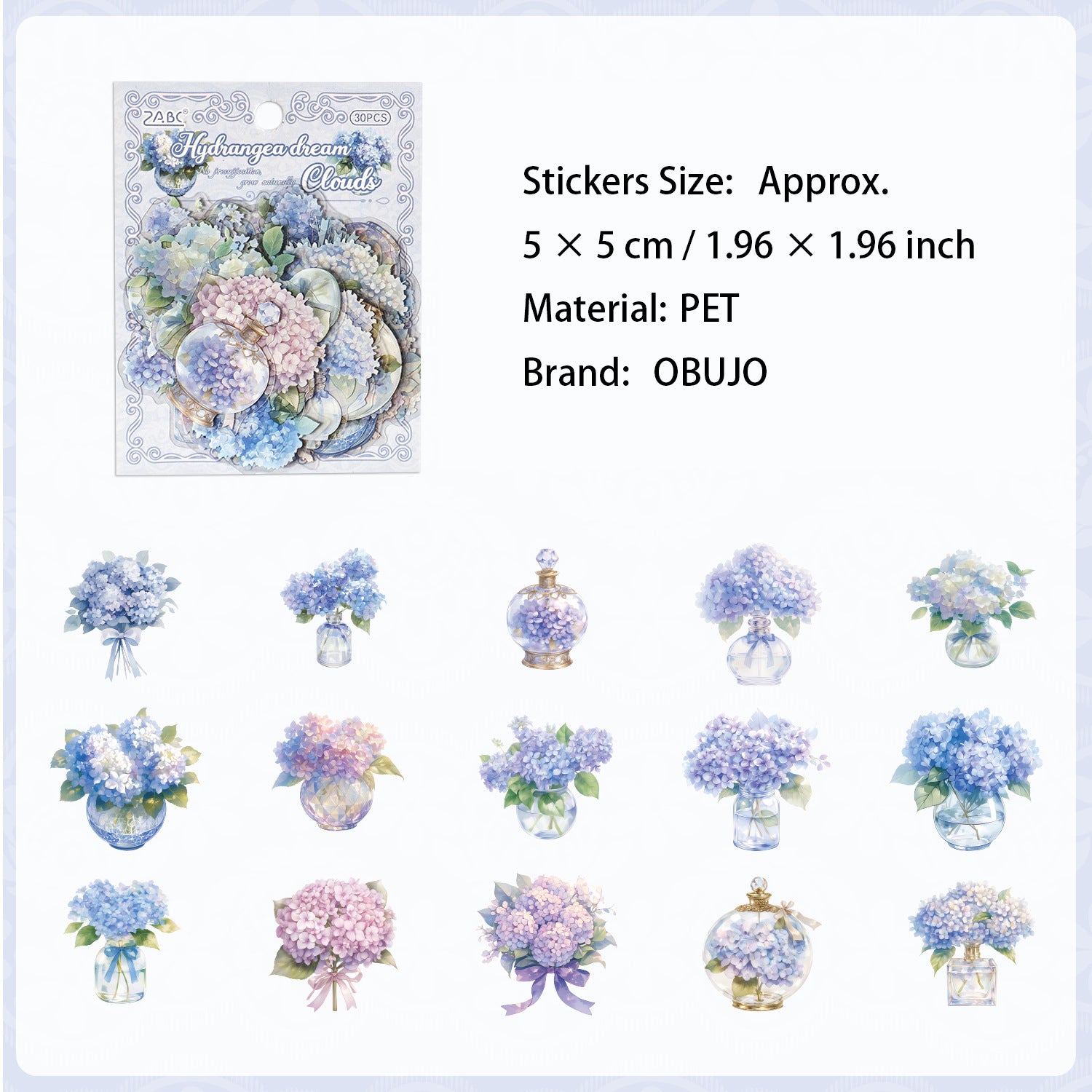 30 Pcs Potted Flowers PET Stickers HJXS