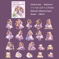 20 Pcs Childhood Girl PET Stickers XXWO