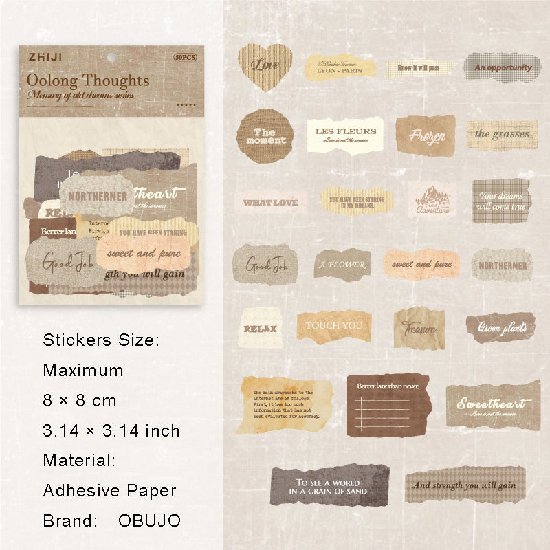 25 Pcs Vintage Word Stickers JYJM