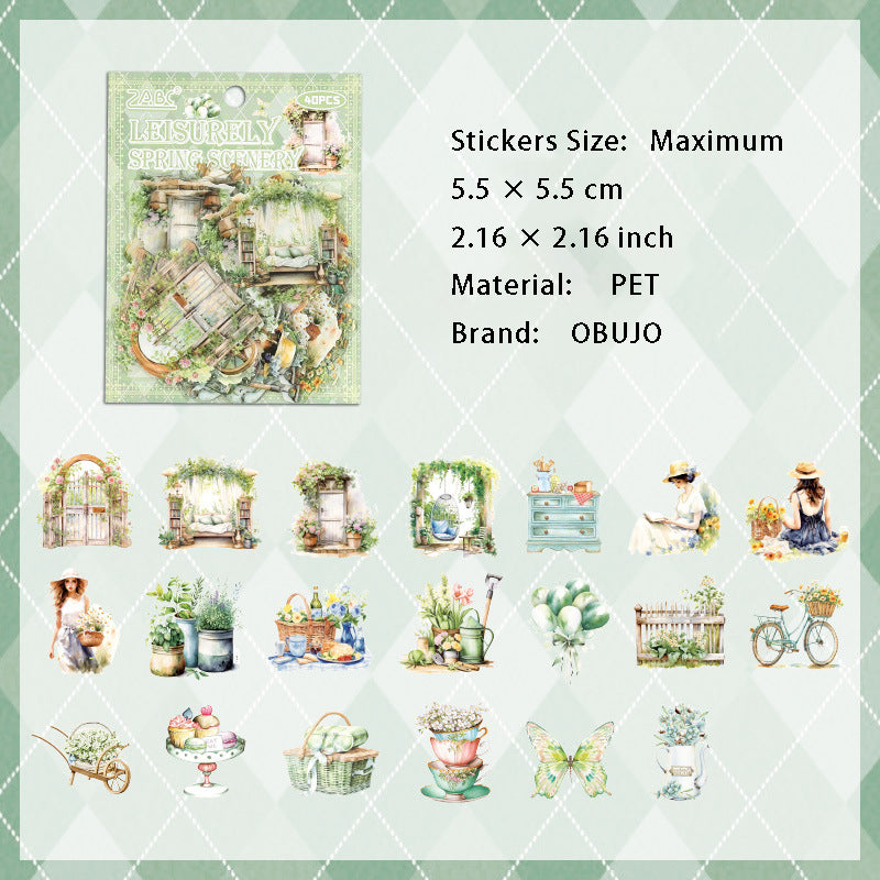 40 Pcs Reading Bookish PET Stickers MDBL