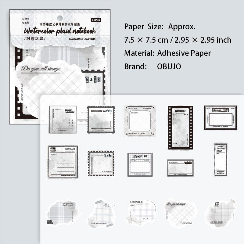 30 Pcs Grid Notepad Paper GWJSB