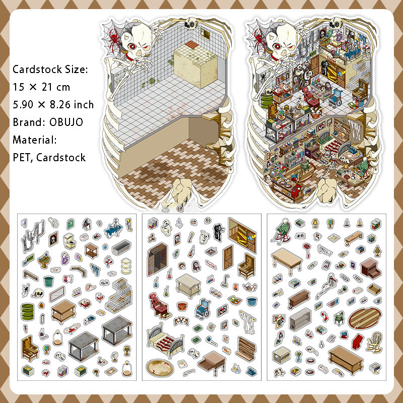 3D Shop Scene DIY PET Stickers JRYY