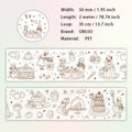 1 Roll Dessert Flower Planner PET Stickers Tape XRTPZ