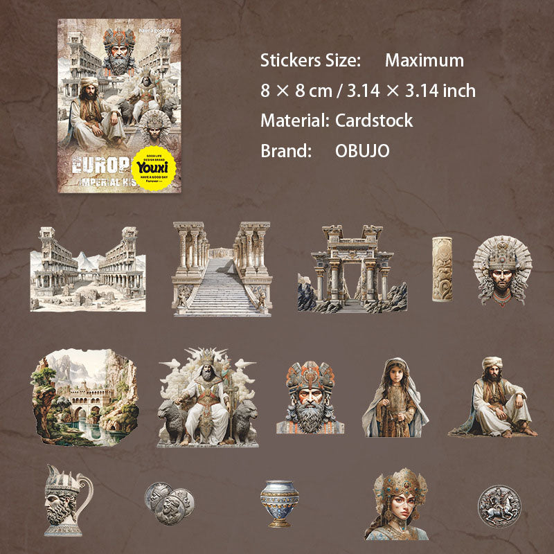 15 Pcs Retro Cardstock Stickers OZHS