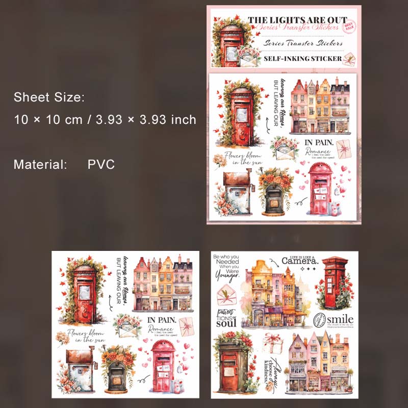 2 Sheets Street Landscape Transfer Stickers DHLSTX