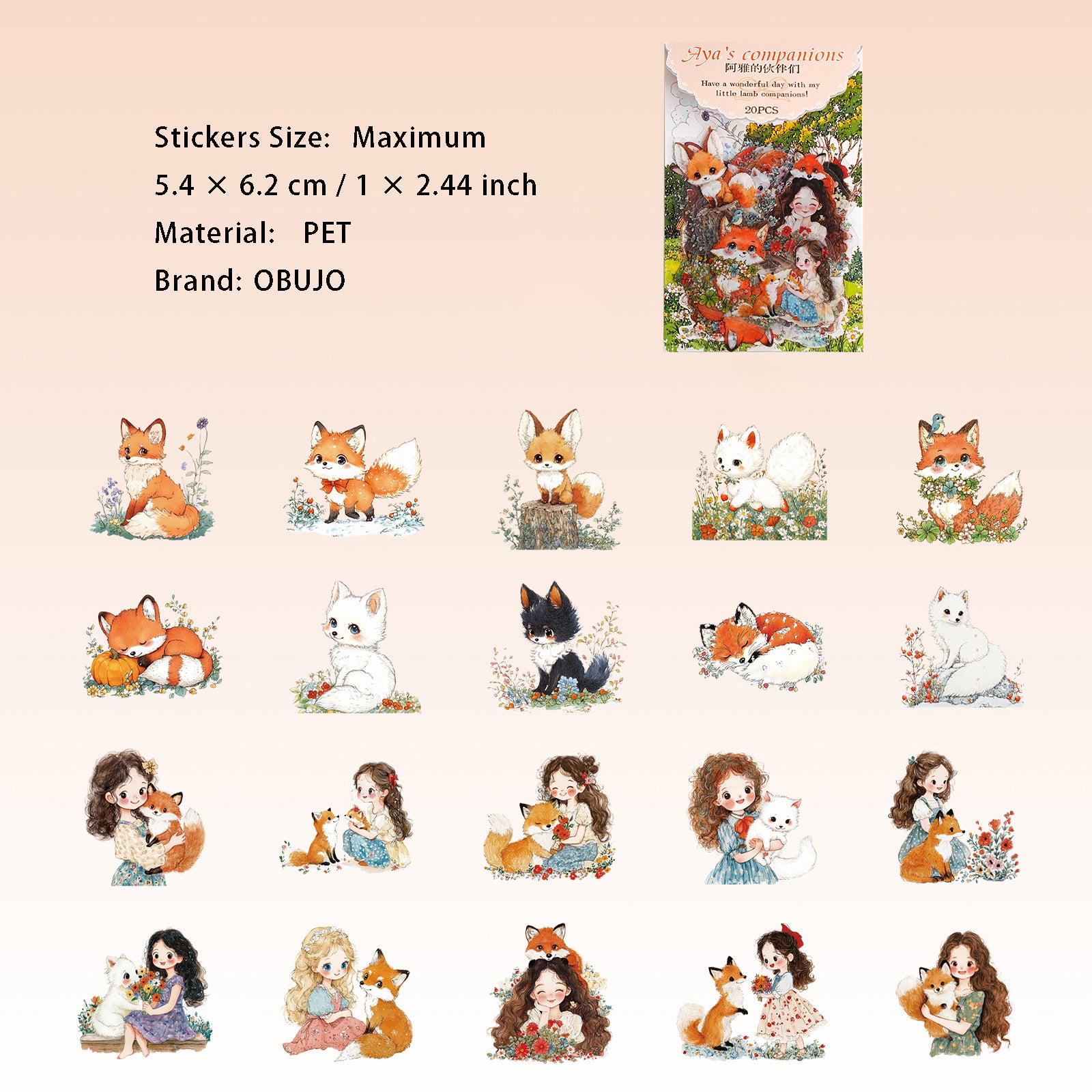 30 Pcs Pet Girl PET Stickers AYJHBM