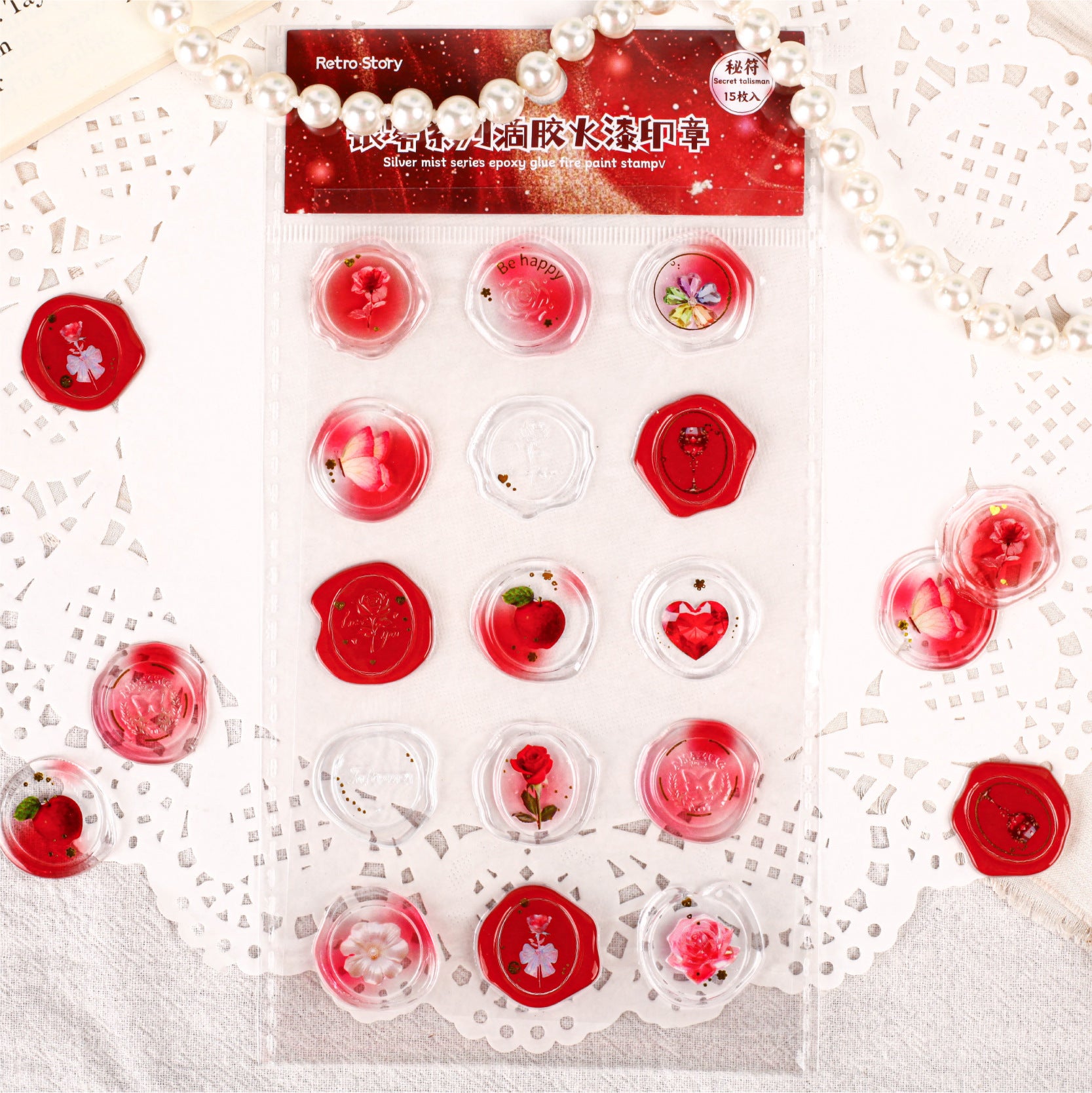 15 Pcs Epoxy Glue Wax Seal Stickers YWXL