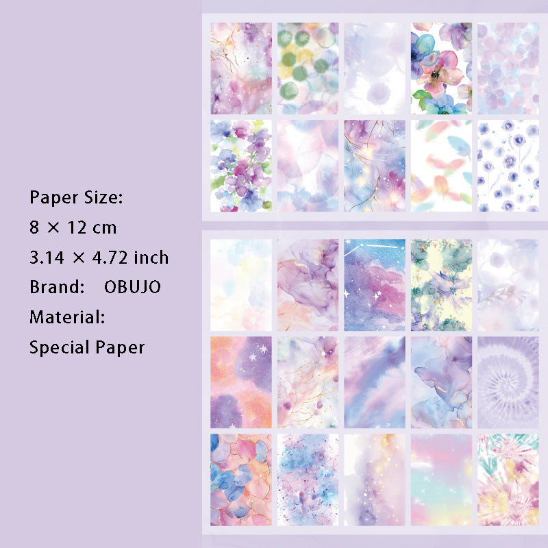 50 Sheets Watercolor Scrapbook Paper LGYC