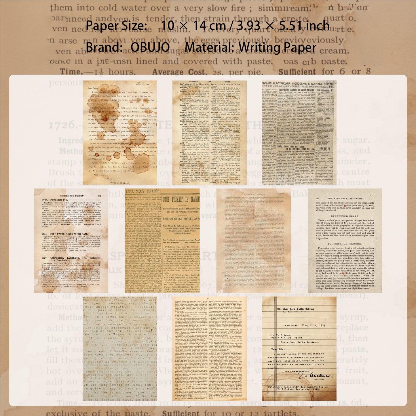 20 Pcs Vintage Junk Journal Paper JRXL