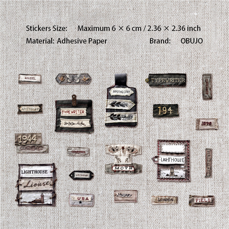 20 Pcs Vintage Lable Stickers SCBBQ