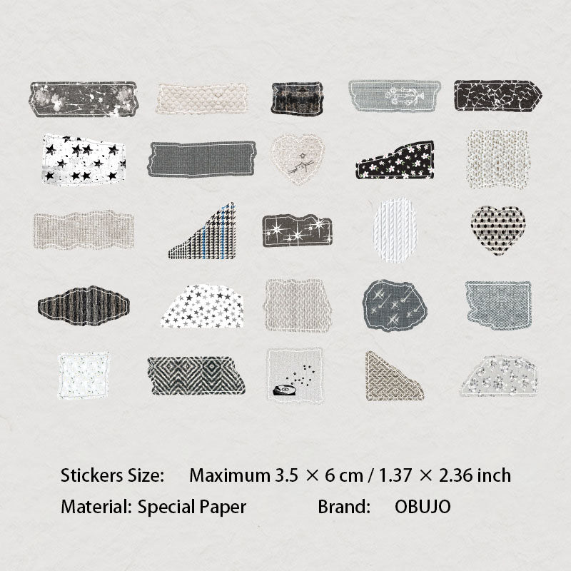 50 Pcs Fabric Texture Stickers BYSH