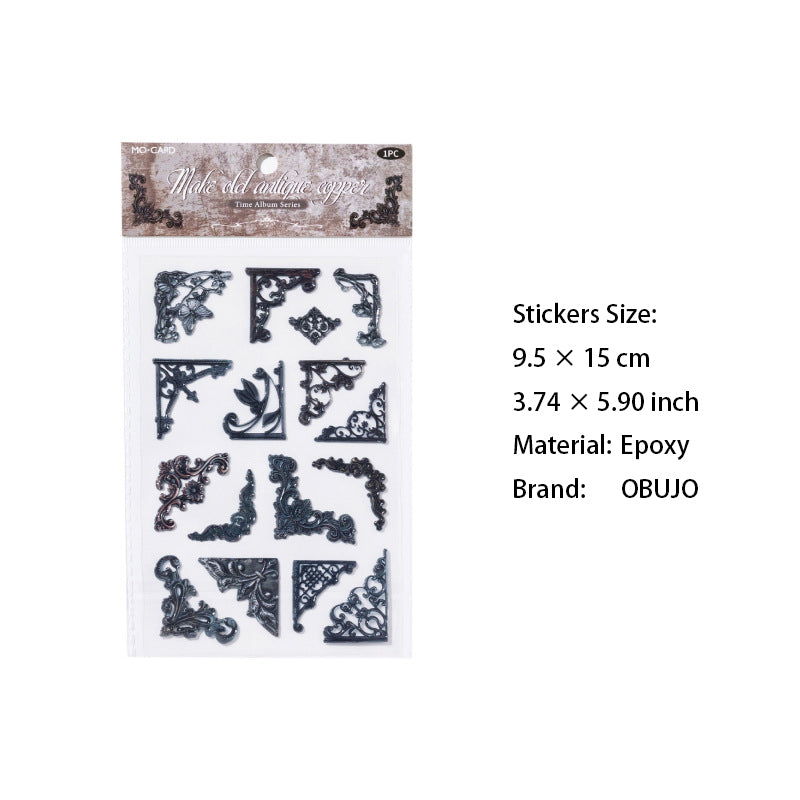 1 Sheet Vintage Epoxy Corner Stickers SGXC