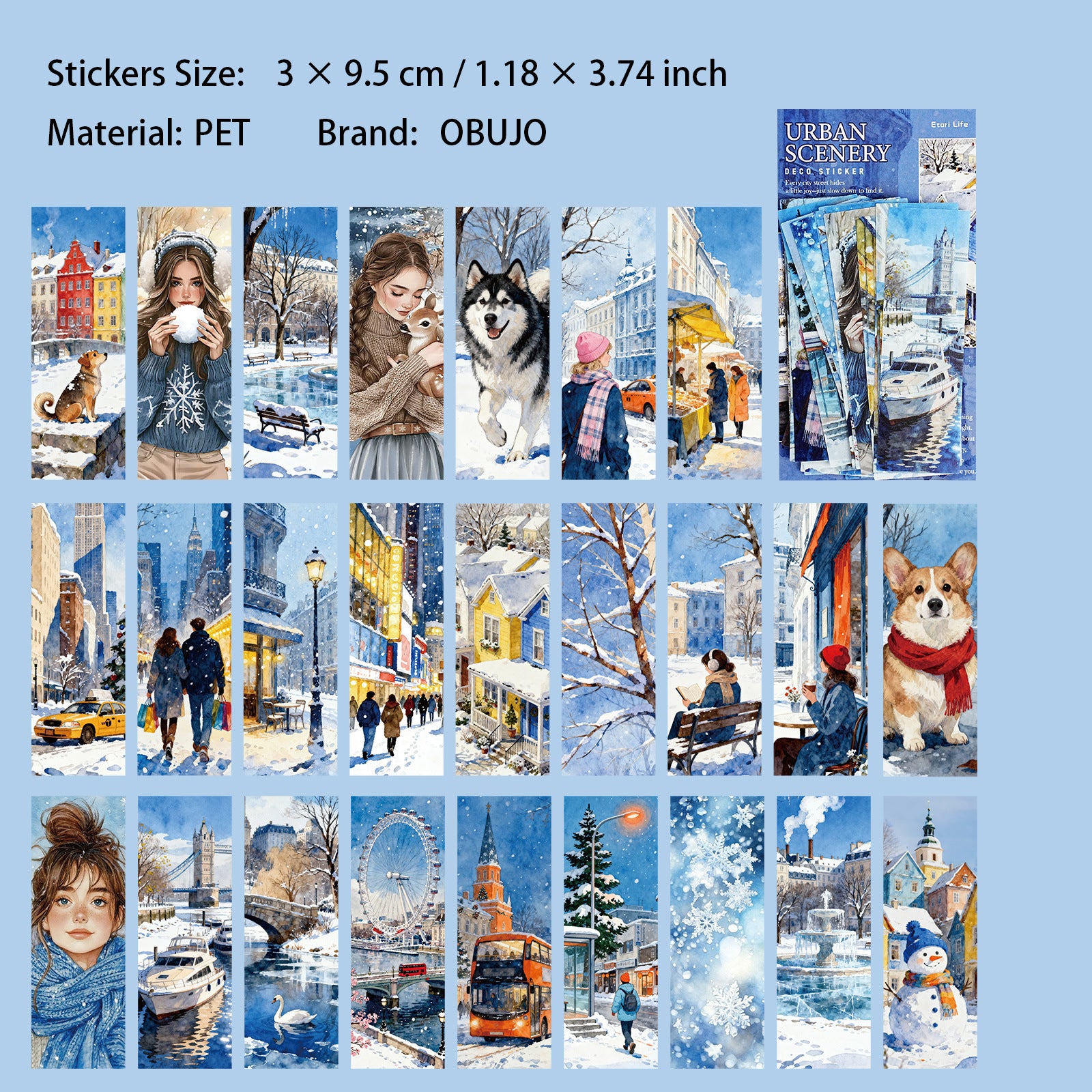 25 Pcs City Landscape PET Stickers CMFH