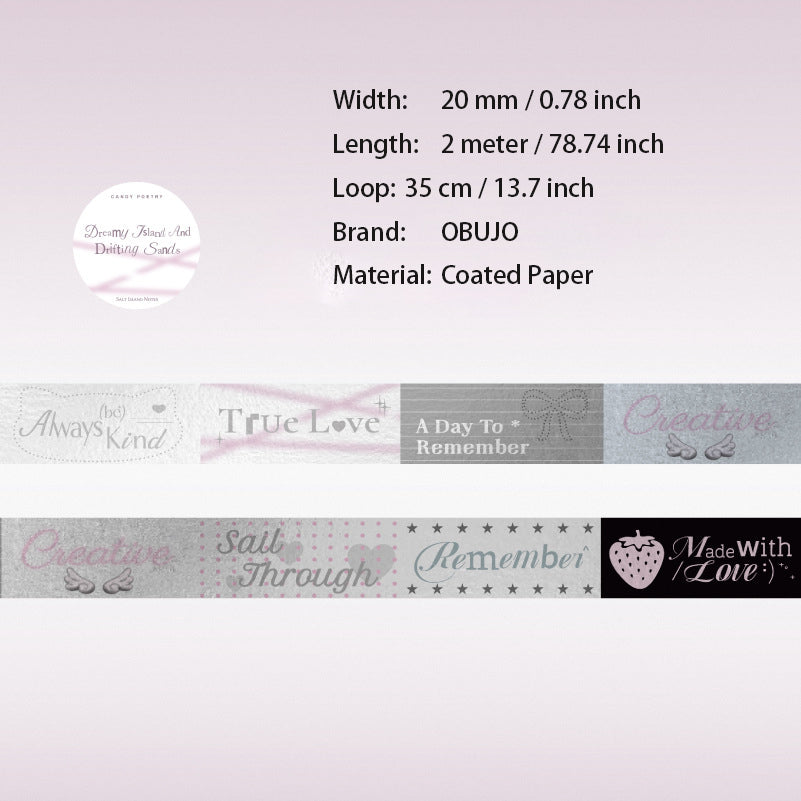 1 Roll Aesthetic Words Decorative Tape YDXJ